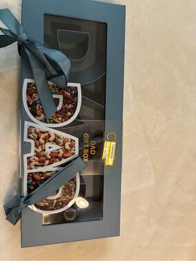 Cook with Color Fillable DAD Word Food Storage Gift Box Blue Textured